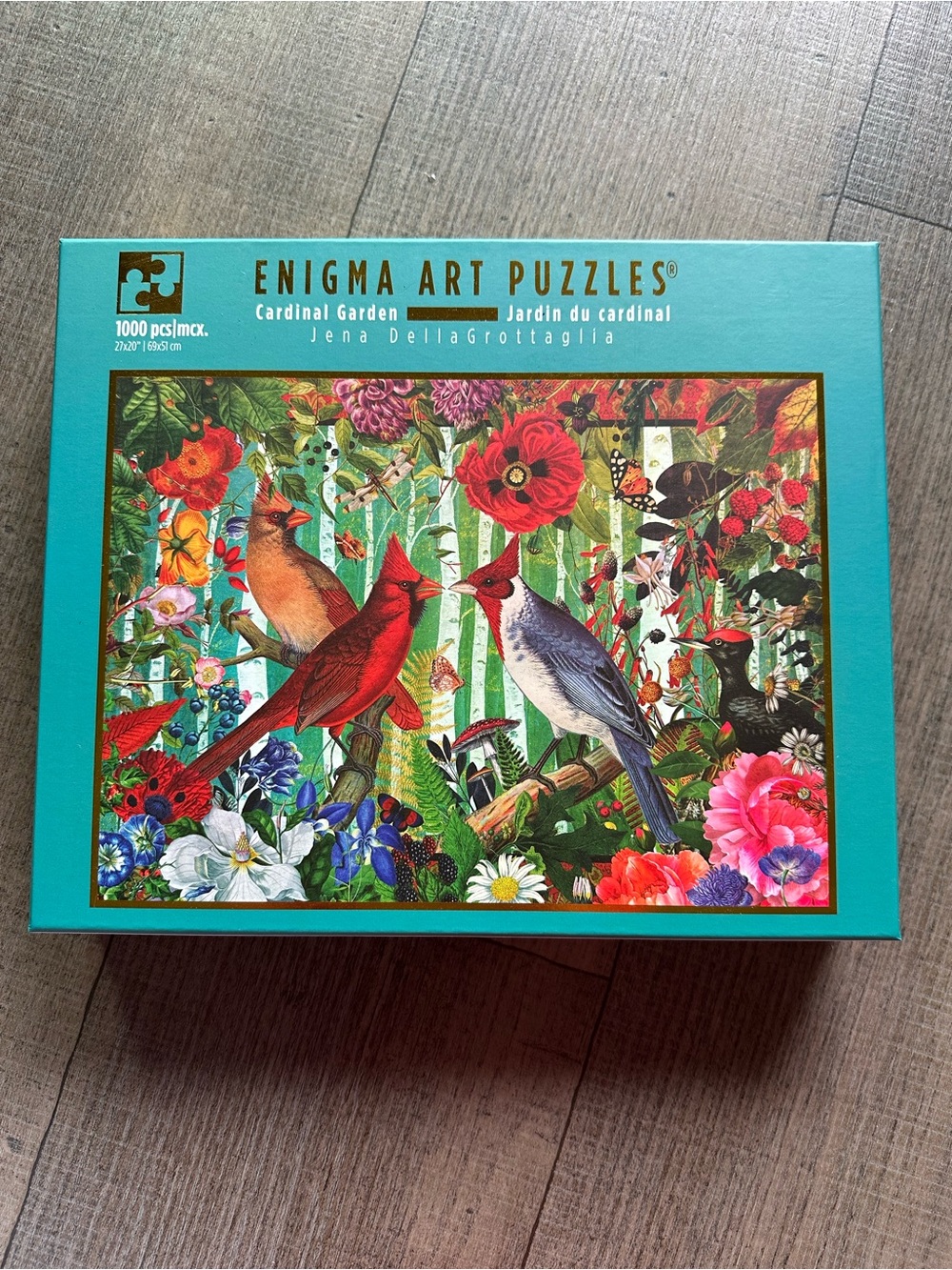 1000 piece enigma art puzzle: cardinal garden